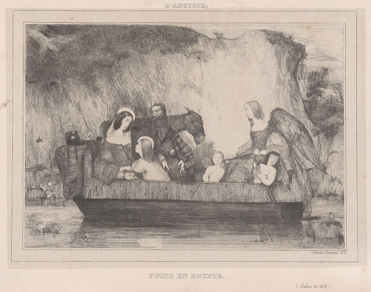 Flight from Egypt, from "L'Artiste", Célestin Nanteuil (French (born Italy), Rome 1813–1873 Bourron-Marlotte), Etching 