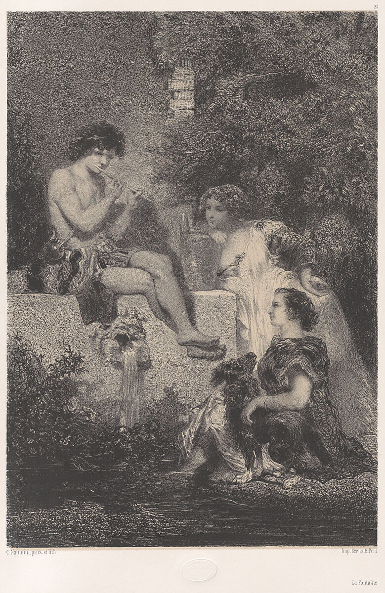 The Fountain, Célestin Nanteuil (French (born Italy), Rome 1813–1873 Bourron-Marlotte), Lithograph 