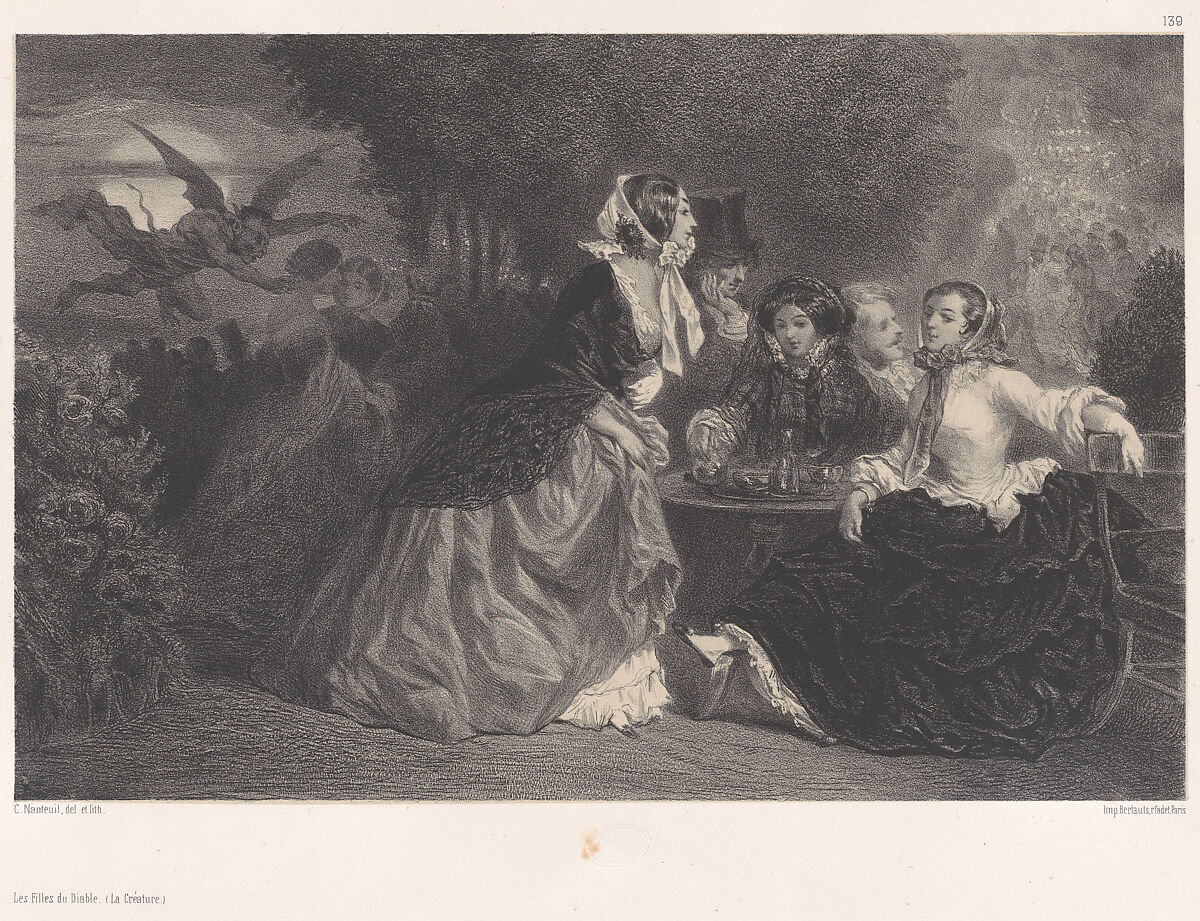 The Daughters of the Devil (The Creature), Célestin Nanteuil (French (born Italy), Rome 1813–1873 Bourron-Marlotte), Lithograph 