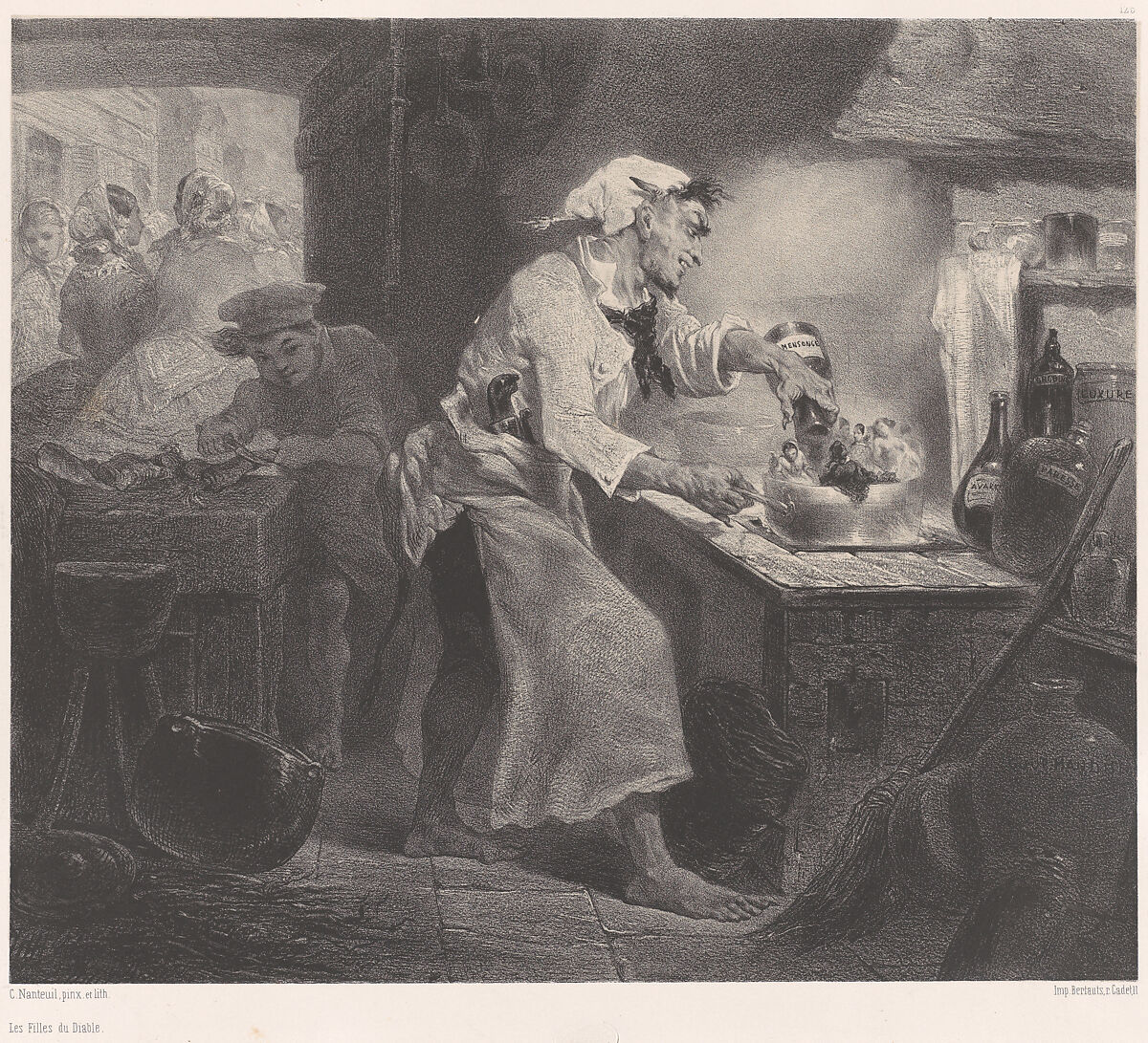 The Daughters of the Devil, Célestin Nanteuil (French (born Italy), Rome 1813–1873 Bourron-Marlotte), Lithograph 