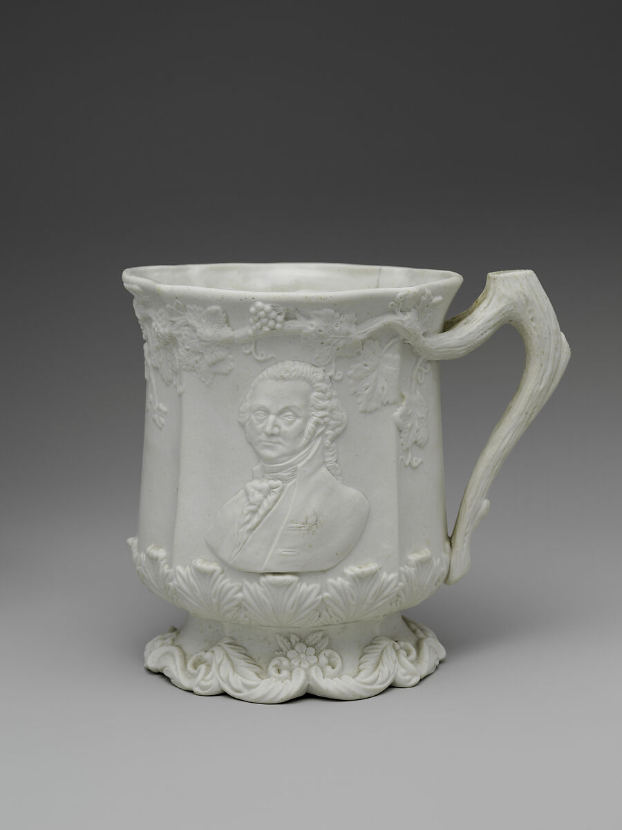 Mug, Attributed to William Bloor (American, 1821–1877), Parian porcelain, clear glaze, American 