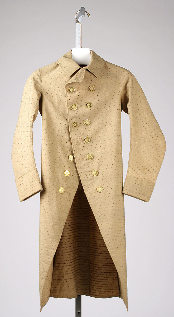 Coat, wool, silk, American or European