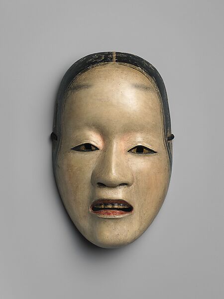 Deigan Noh Mask, Wood, gesso, polychrome pigments, and gold accents, Japan 