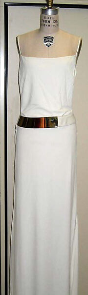 Evening ensemble, Gucci (Italian, founded 1921), rayon, brass, Italian