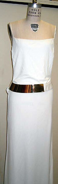 Evening ensemble, Gucci (Italian, founded 1921), rayon, brass, Italian