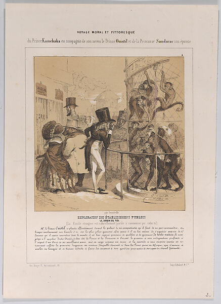The Moral and Picturesque Voyage of  Prince Kamchaka (No. 4), J. J. Grandville (French, Nancy 1803–1847 Vanves), Lithograph 