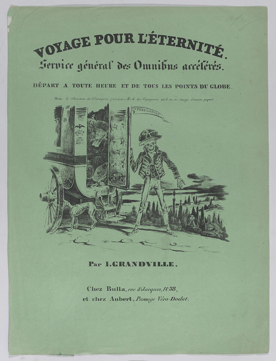 Journey for Eternity, J. J. Grandville (French, Nancy 1803–1847 Vanves), Lithograph on green paper 