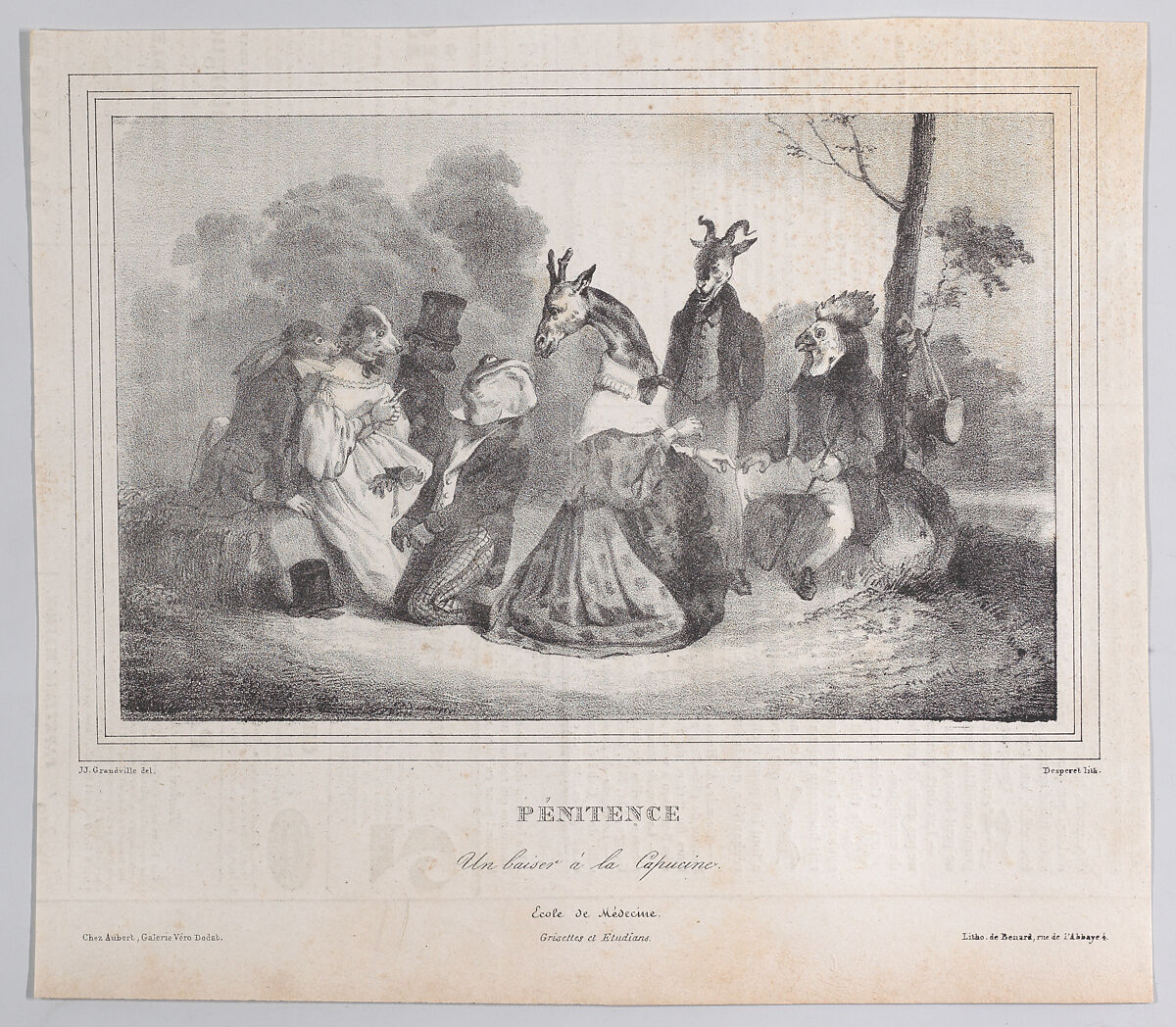 Hot Cockles, J. J. Grandville (French, Nancy 1803–1847 Vanves), Lithograph 