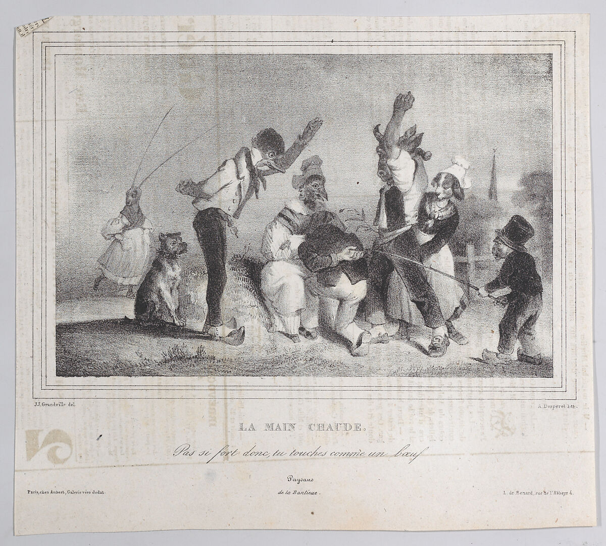 Blind Man's Buff, J. J. Grandville (French, Nancy 1803–1847 Vanves), Lithograph 