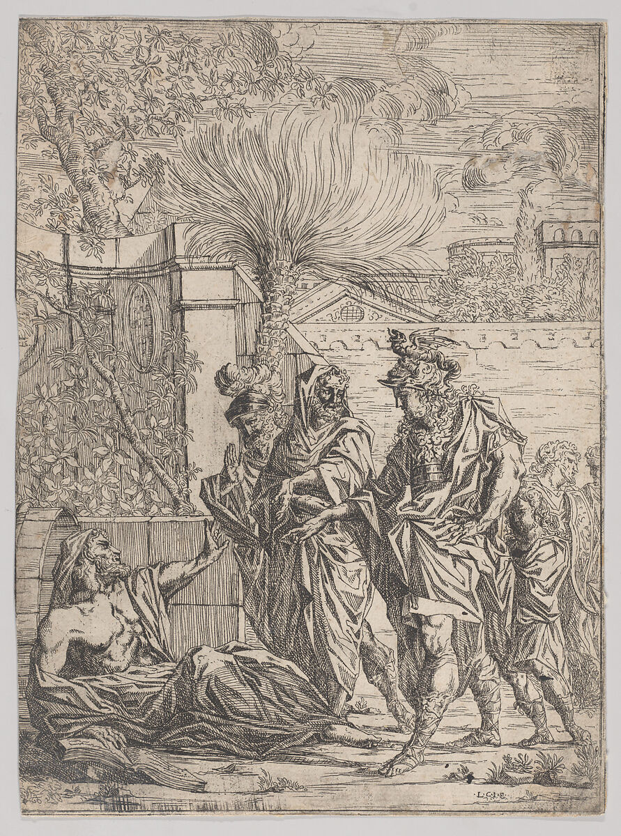 Alexander the Great meeting Diogenes, Anonymous, Etching 
