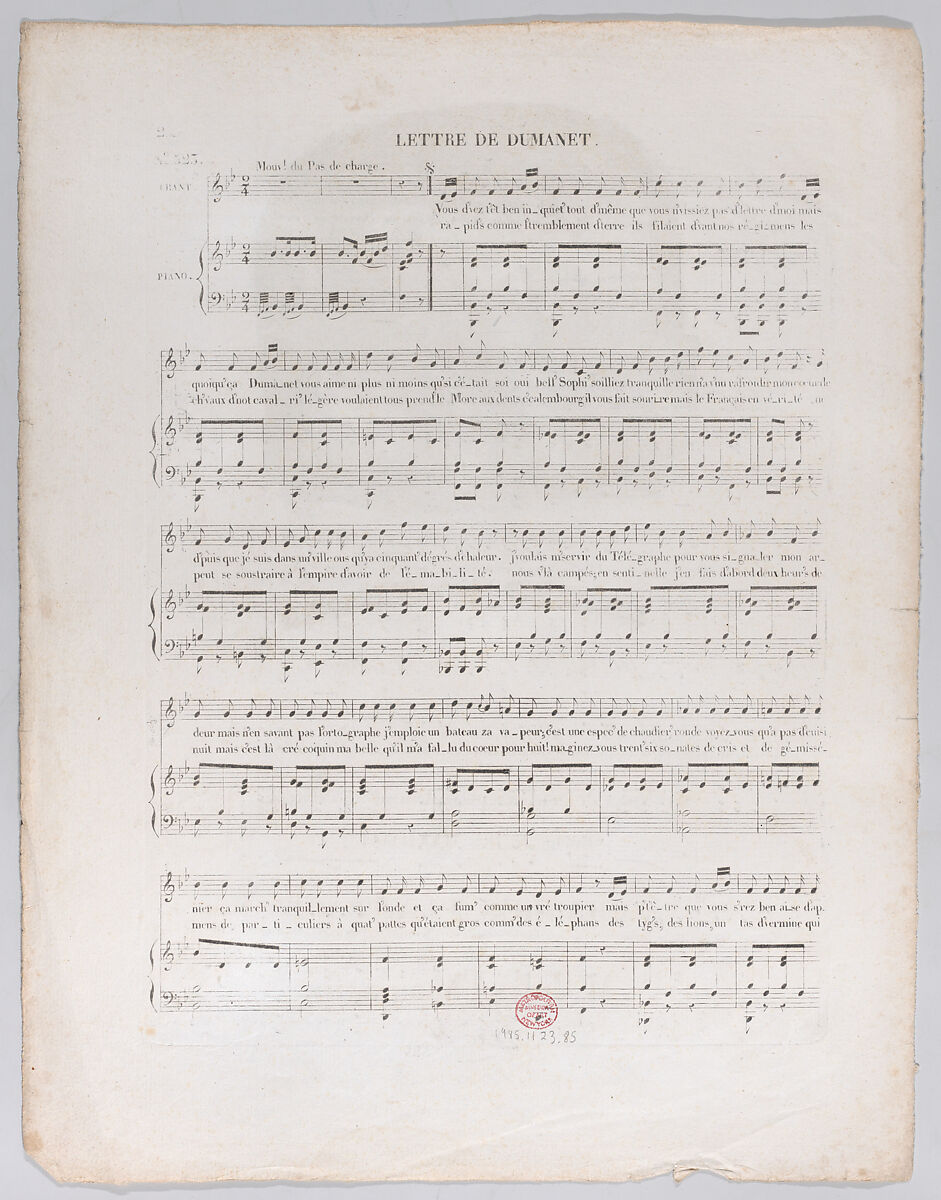 Letter Written from Alger, J. J. Grandville (French, Nancy 1803–1847 Vanves), Lithograph