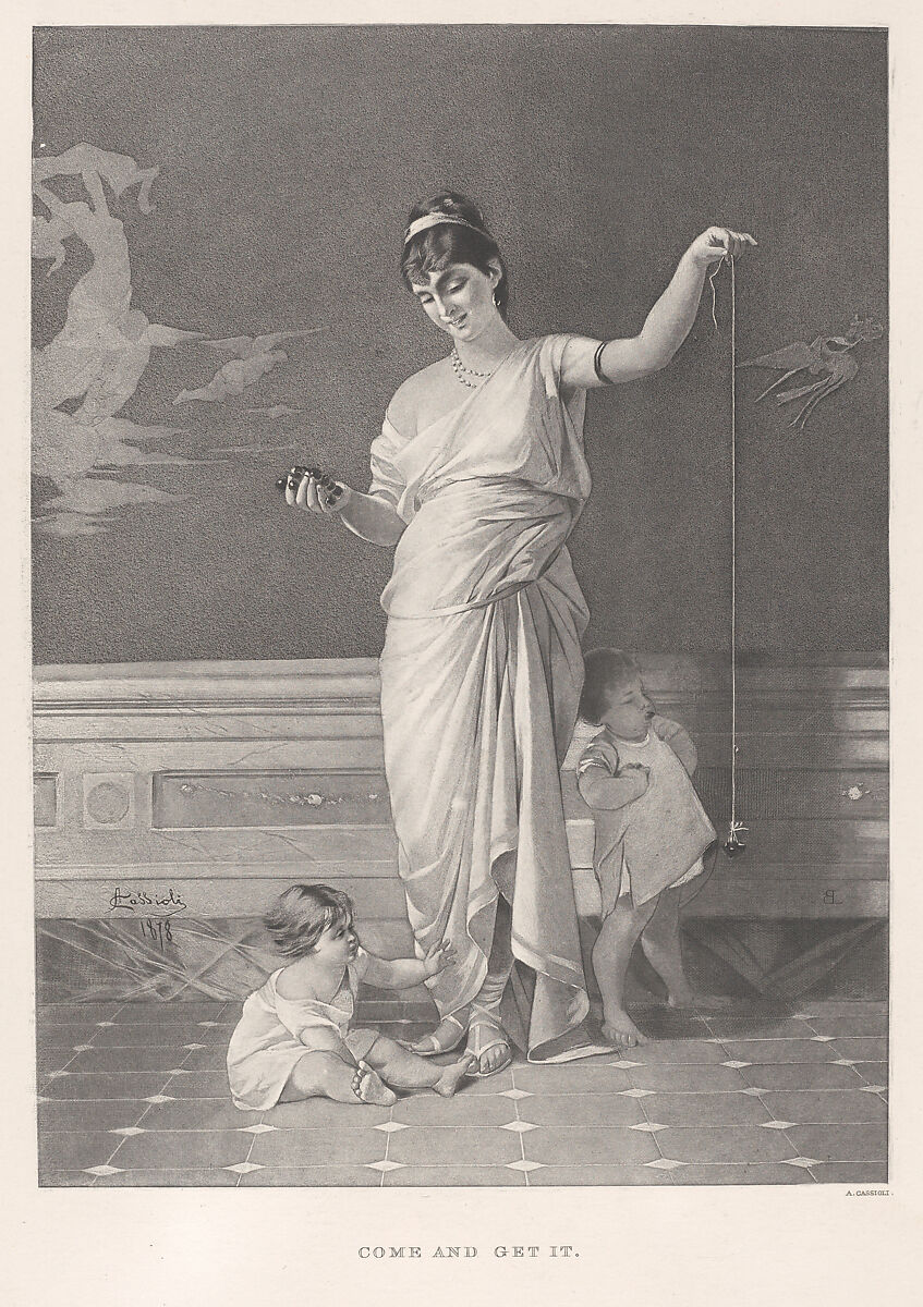 Come and Get It, Amos Cassioli (Italian, Asciano 1832–1891 Florence), Lithograph 