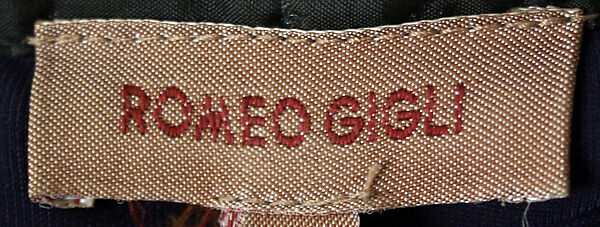 Evening ensemble, Romeo Gigli (Italian, born 1949), (a) silk, beads; (b,c) synthetic fiber, leather, Italian