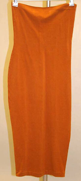 Ensemble, Romeo Gigli (Italian, born 1949), (a) silk; (b) silk, synthetic fiber; (c) cotton, lycra; (d,e) suede, Italian