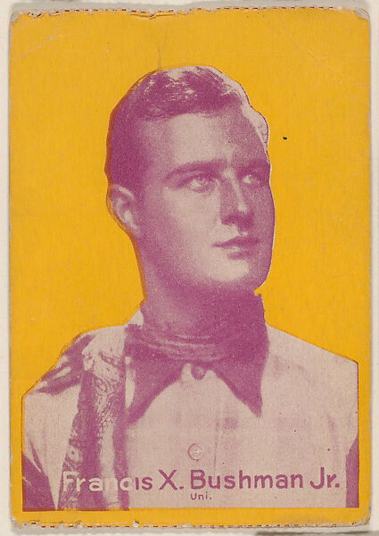 Francis X. Bushman Jr., Uni., from Cutout Head Strip Cards (W500), Commercial color photolithograph 