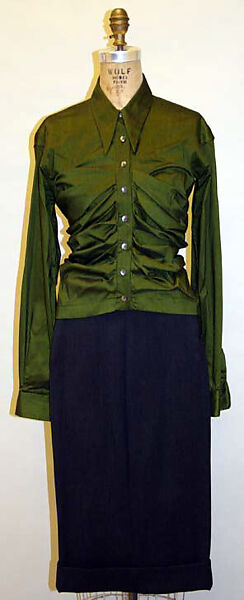 Suit, Romeo Gigli (Italian, born 1949), (a,b) wool, spandex; (c) rayon, nylon, lycra, Italian