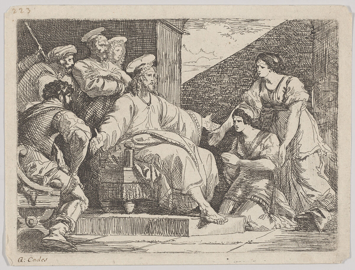 Christ seated preaching, Giuseppe Cades (Italian, Rome 1750–1799 Rome) ?, Etching 
