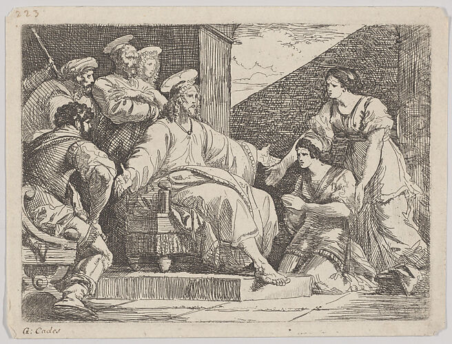 Giuseppe Cades | Christ seated at center and surrounded by children ...