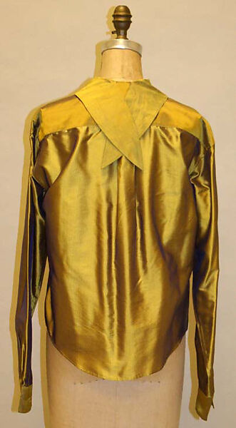 Evening ensemble, Romeo Gigli (Italian, born 1949), (a) acrylic, acetate, nylon, polyester, wool, mohair; (b) silk; (c) cotton; (d,e) synthetic fiber, leather, plastic, Italian