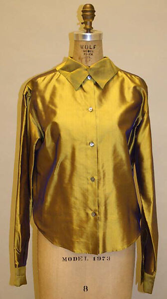 Evening ensemble, Romeo Gigli (Italian, born 1949), (a) acrylic, acetate, nylon, polyester, wool, mohair; (b) silk; (c) cotton; (d,e) synthetic fiber, leather, plastic, Italian