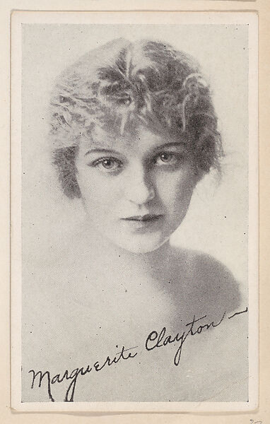 Marguerite Clayton from Kromo Gravure "Leading Moving Picture Stars" (W623), Kromo Gravure Photo Company, Detroit, Michigan, Commercial photolithograph 