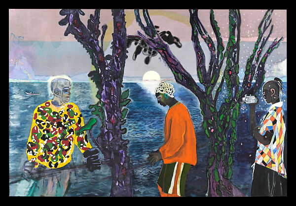 Two Trees, Peter Doig (British, born Edinburgh, Scotland, 1959), Oil on canvas 