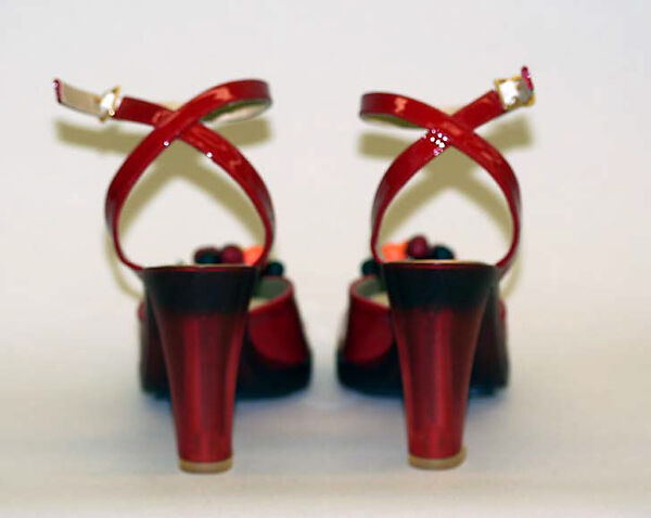 Sandals, House of Charles Jourdan (French, founded 1919), leather, plastic (acrylic, cellulose nitrate, polyurethane), French