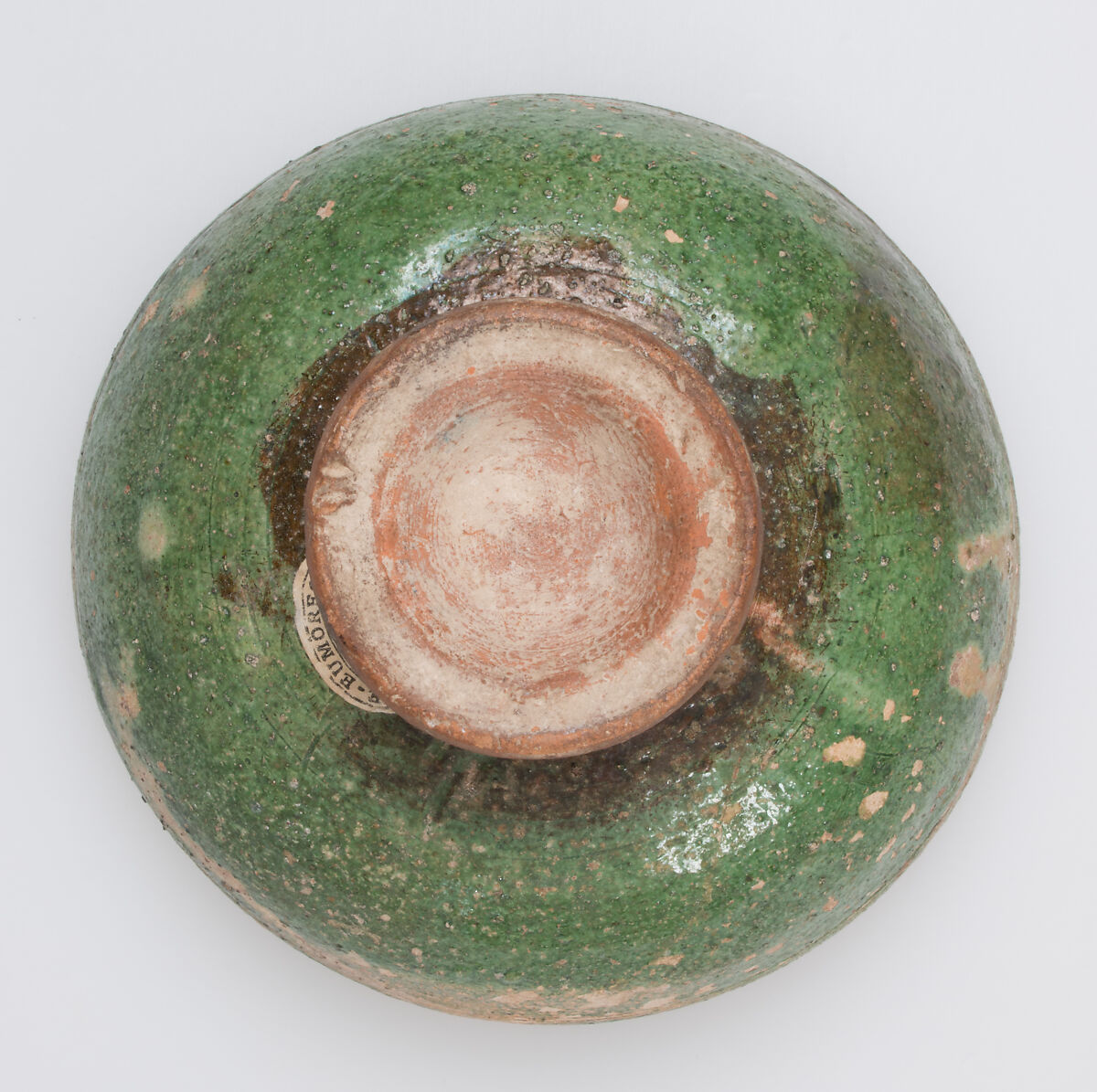 Bowl with Face, Earthenware, glazed and sgraffito, Byzantine