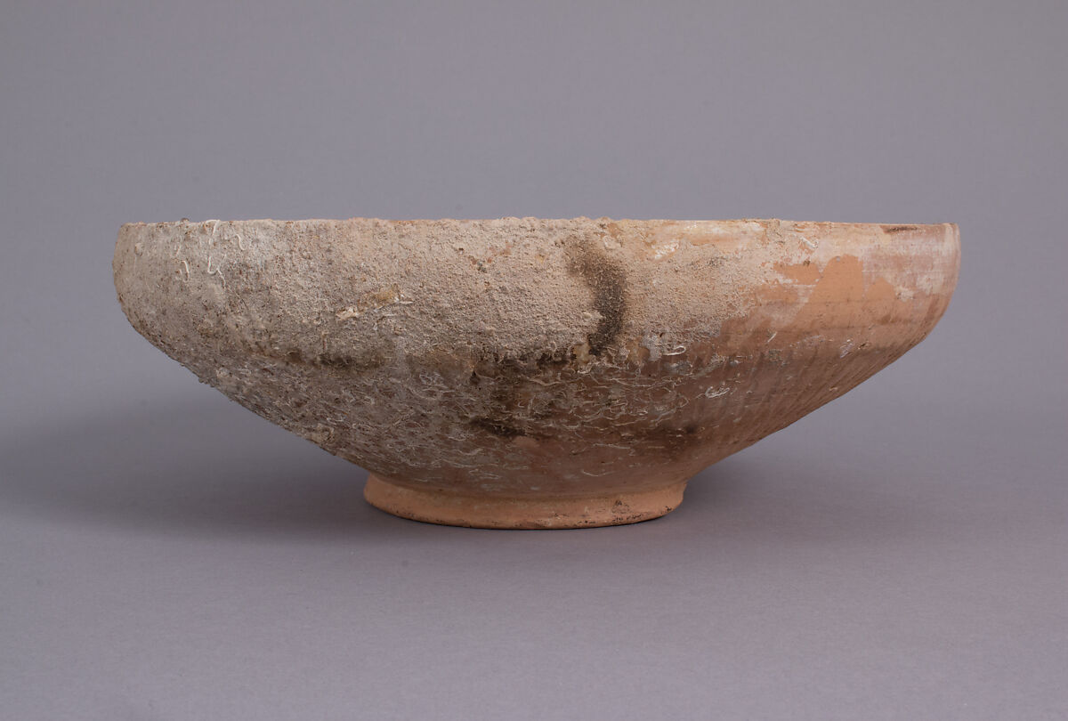 Bowl with incised decoration, Earthenware, tin-glazed and sgraffito, Byzantine
