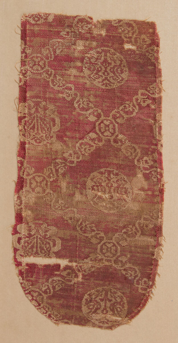 Textile with Diaper Pattern, Silk, Egyptian 