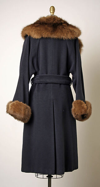 Ensemble, Bill Blass Ltd. (American, founded 1970), (a) cashmere, sable; (b–e) cashmere, American