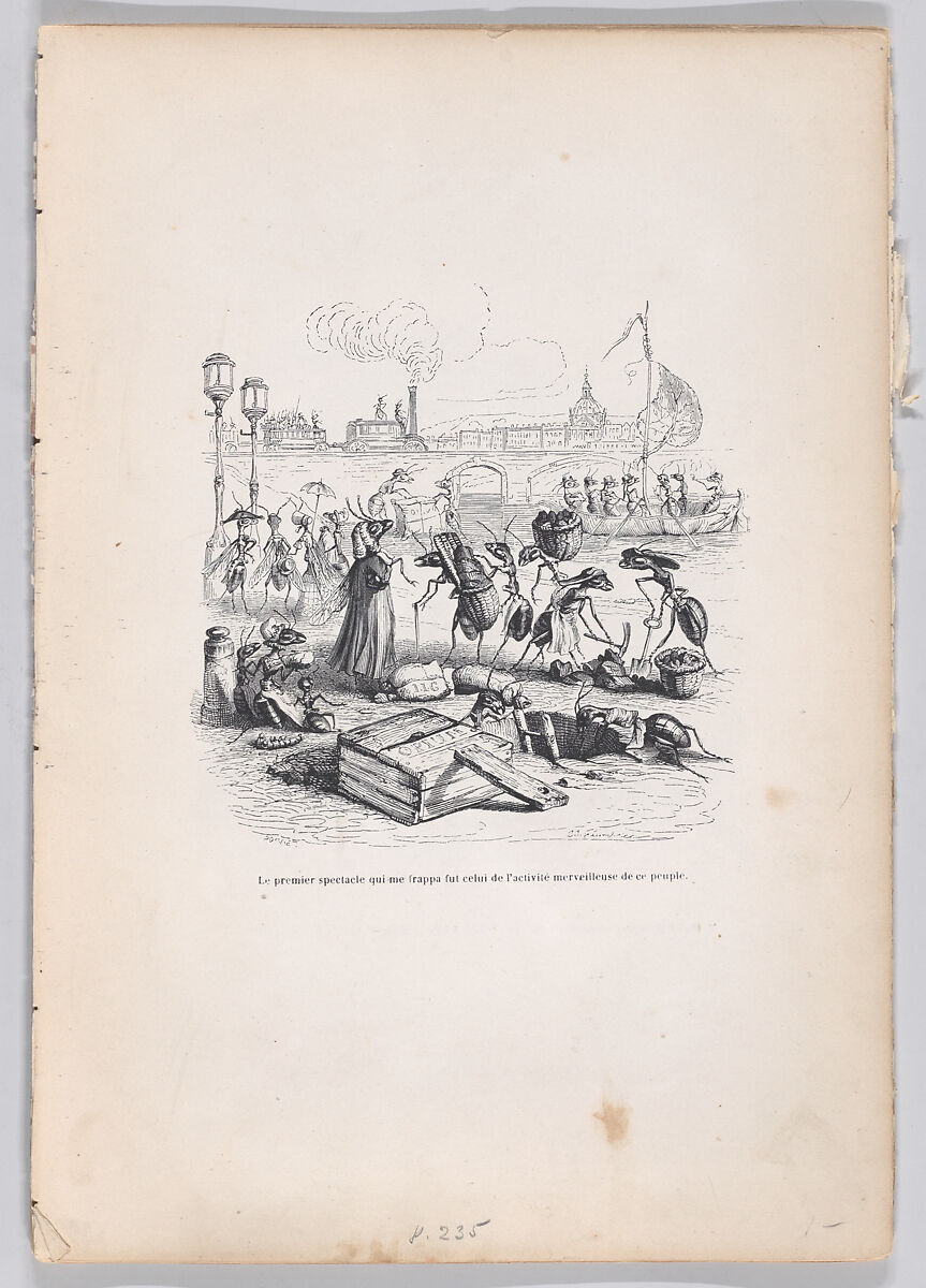 The first show that struck me was the wonderful activity of these people, from "Scenes from the Private and Public Life of Animals", J. J. Grandville (French, Nancy 1803–1847 Vanves), Wood engraving 