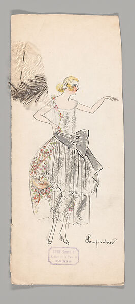 Sketches, Boué Soeurs (French, 1897–1957), Graphite, watercolor, paint, and pen and ink, French 