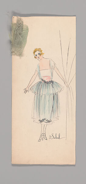 Sketches, Boué Soeurs (French, 1897–1957), Graphite, watercolor, paint, and pen and ink, French