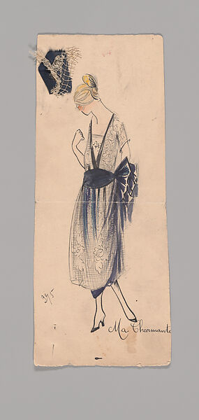 Sketches, Boué Soeurs (French, 1897–1957), Graphite, watercolor, paint, and pen and ink, French