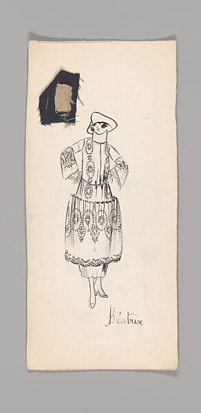 Sketches, Boué Soeurs (French, 1897–1957), Graphite, watercolor, paint, and pen and ink, French