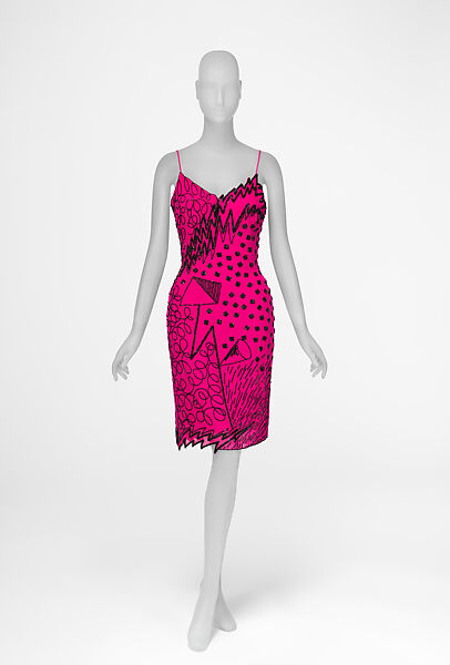 Evening dress, Fabrice (American, born Haiti, 1951–1998), Silk, plastic, American 