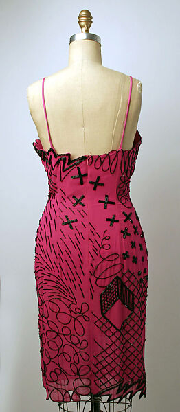 Evening dress, Fabrice (American, born Haiti, 1951–1998), Silk, plastic, American