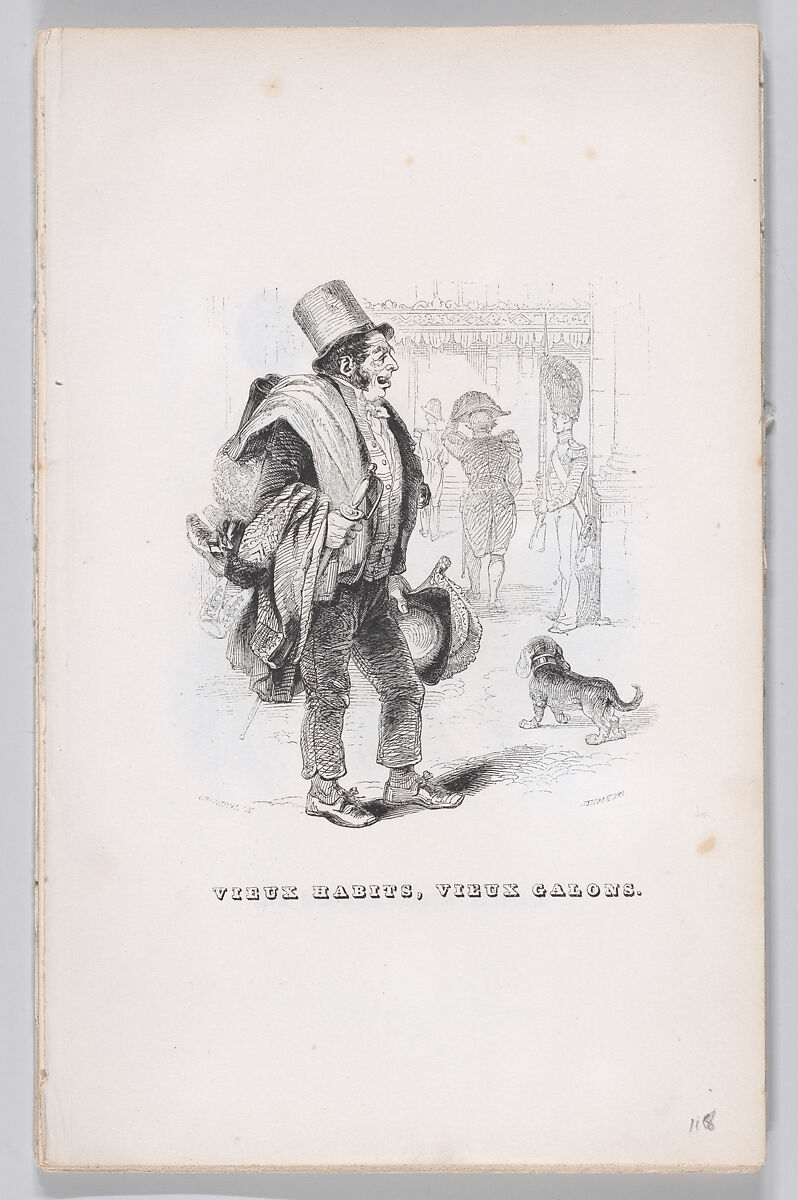 Old clothes, old military stripes, from "The Complete Works of Béranger", J. J. Grandville (French, Nancy 1803–1847 Vanves), Wood engraving 