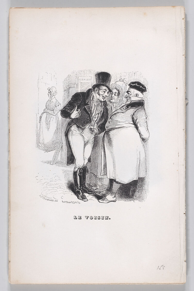 The Neighbor, from "The Complete Works of Béranger", J. J. Grandville (French, Nancy 1803–1847 Vanves), Wood engraving 
