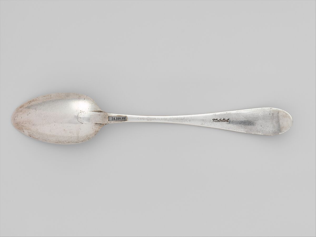 Table Spoon, Benjamin Halsted (1734–1817), Silver, American
