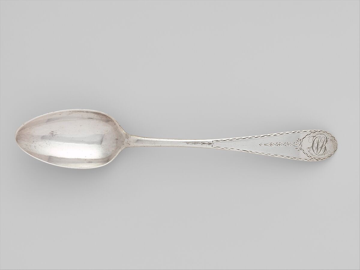 Table Spoon, Benjamin Halsted (1734–1817), Silver, American 