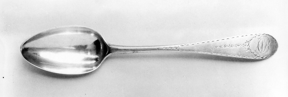 Table Spoon, Benjamin Halsted (1734–1817), Silver, American