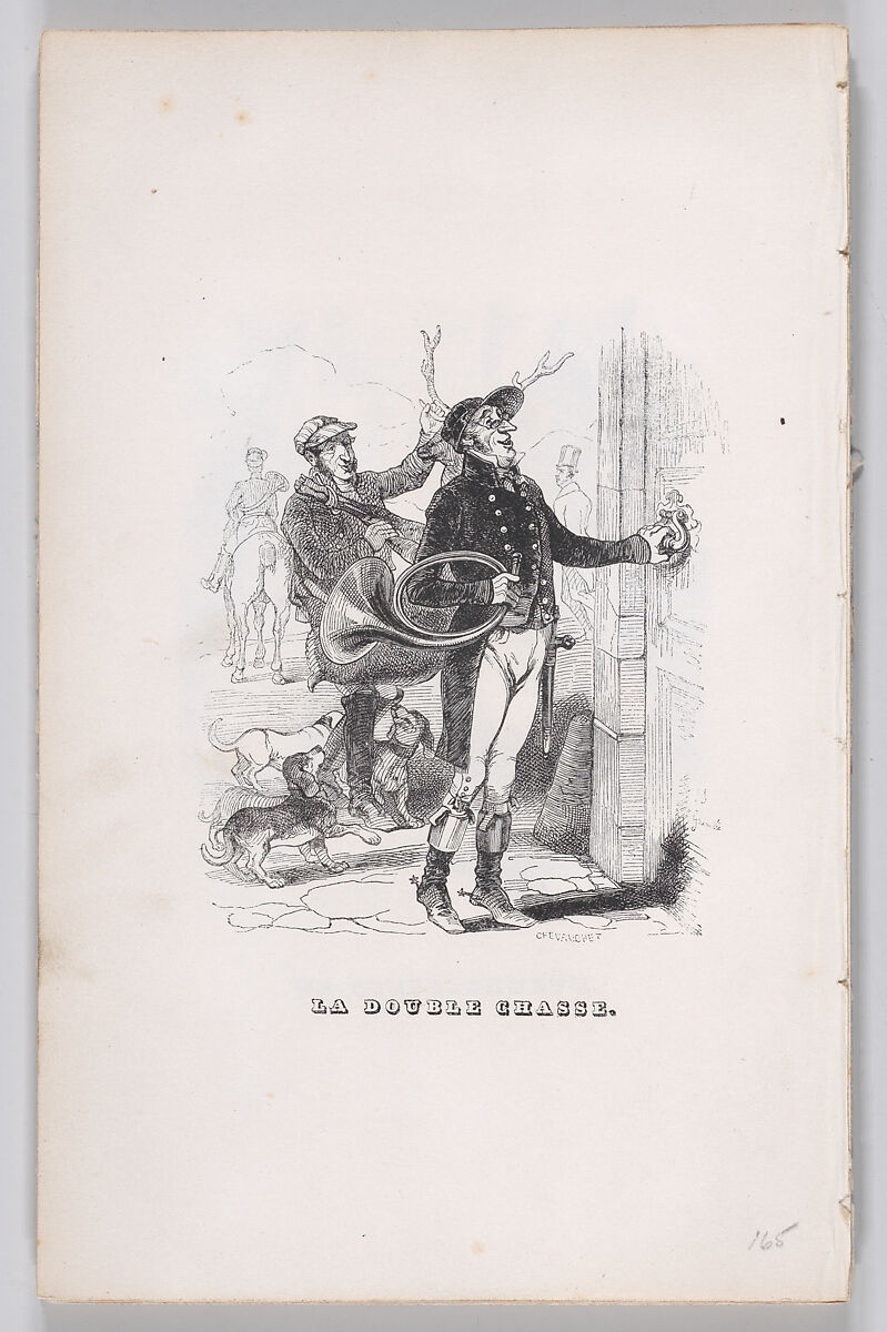 The Double Hunt, from "The Complete Works of Béranger", J. J. Grandville (French, Nancy 1803–1847 Vanves), Wood engraving 