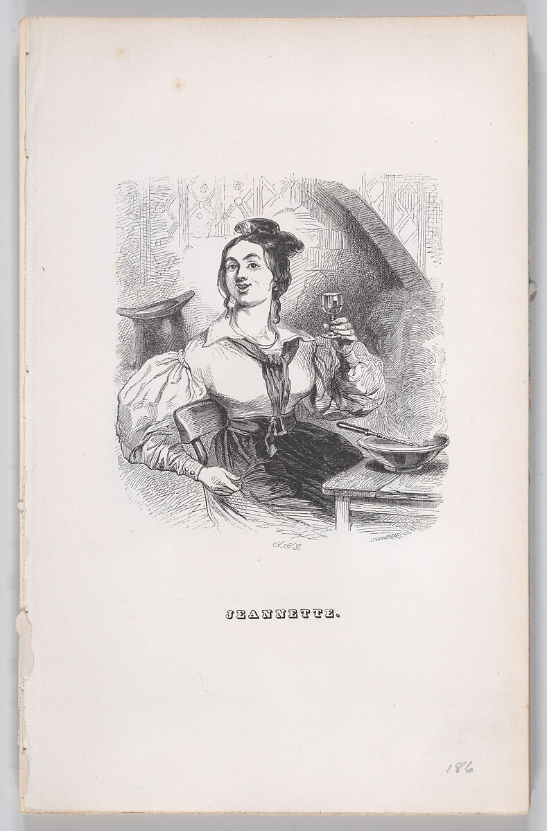 Jeannette, from "The Complete Works of Béranger", J. J. Grandville (French, Nancy 1803–1847 Vanves), Wood engraving 