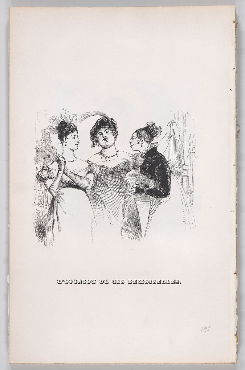 The Opinion of these Ladies, from "The Complete Works of Béranger", J. J. Grandville (French, Nancy 1803–1847 Vanves), Wood engraving 