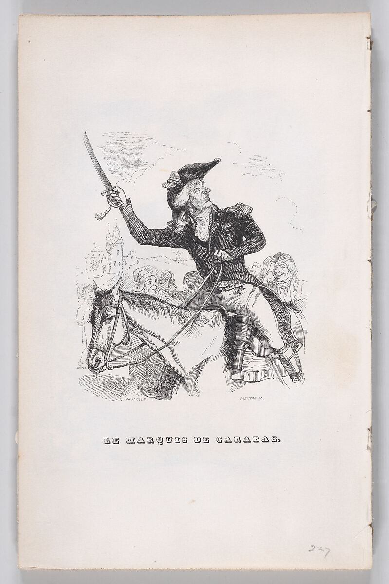 The Marquis of Carabas, from "The Complete Works of Béranger", J. J. Grandville (French, Nancy 1803–1847 Vanves), Wood engraving 