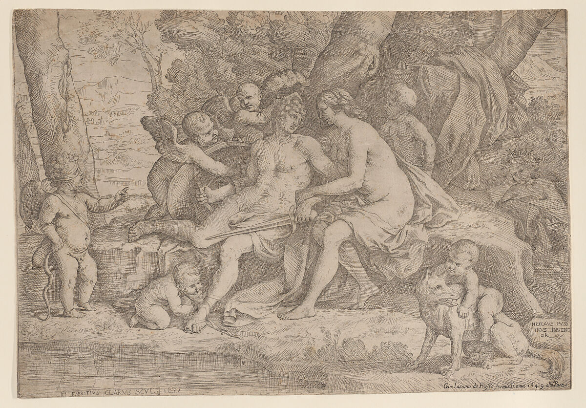 Mars and Venus, Fabrizio Chiari (Italian, Rome 1621–1695 Rome), Etching 