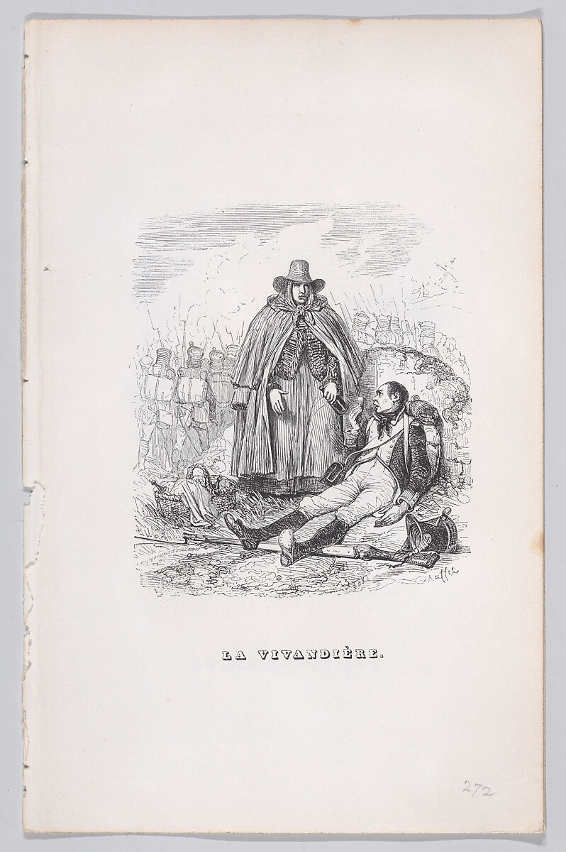 The Vivandière, from "The Complete Works of Béranger", J. J. Grandville (French, Nancy 1803–1847 Vanves), Wood engraving 