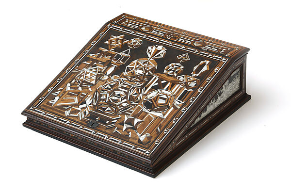Writing and Reading Box, Spruce wood, inlays of ivory, wood, and mother-of-pearl, German, Nuremberg 